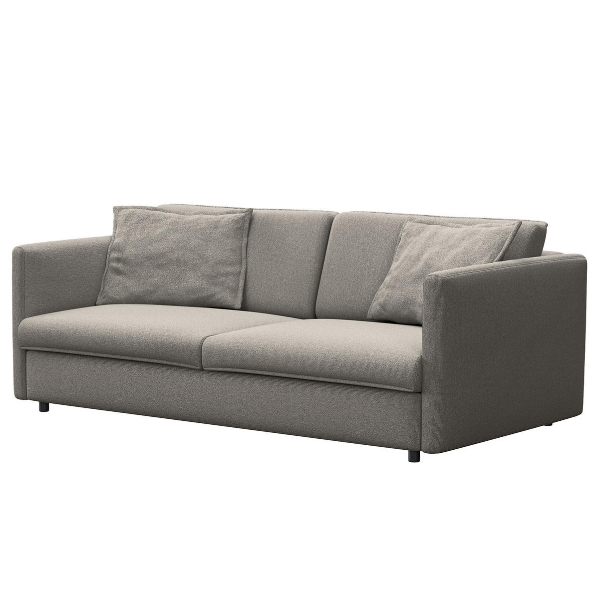 3-SITZER SOFA - Schwarz/Grau, Kunststoff/Textil (219/84/117cm) - home24