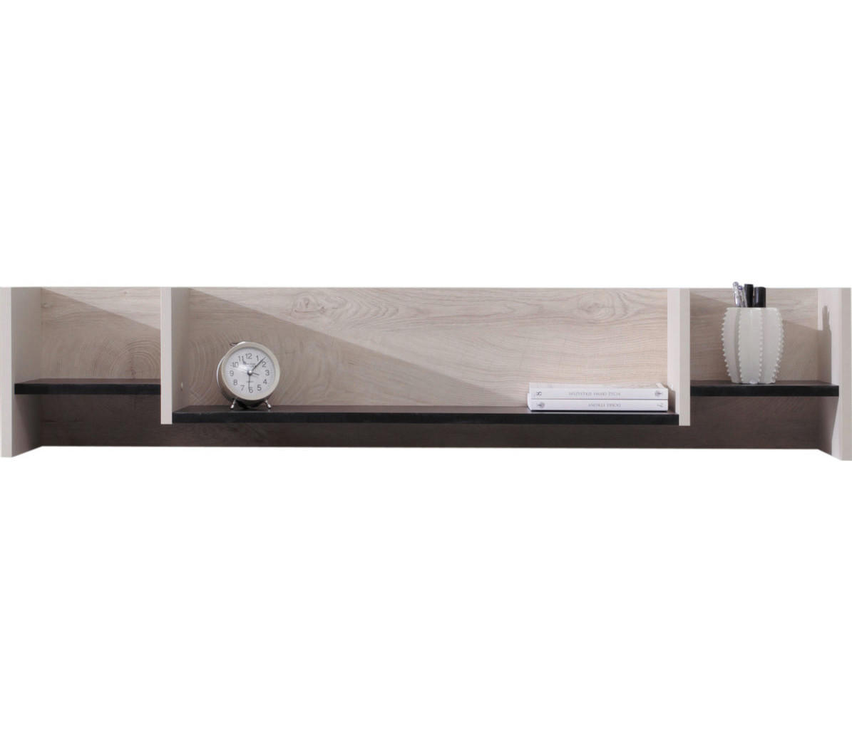 WANDREGAL Spuki in Schwarz, Eiche und Beige - Schwarz, Holzwerkstoff (80/200/120cm)