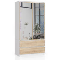 KLEIDERSCHRANK Weiß, Eiche Sonoma 180/90/51 - Weiß, Holzwerkstoff (90/180/51cm) - RAUMHIRSCH FURNITURE