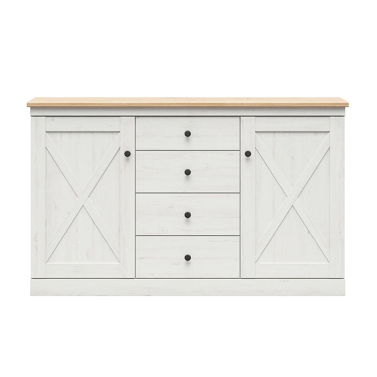 SIDEBOARD Victoria Weiß und Holz - Weiß, Holzwerkstoff (153/93/43cm) - Petits-meubles