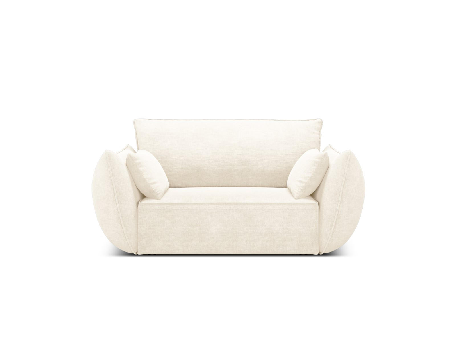 SESSEL Kaelle aus Chenille-Stoff leichtes beige - Creme, Textil (100/85/128cm) - Micadoni