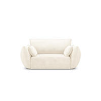 SESSEL Kaelle aus Chenille-Stoff leichtes beige - Creme, Textil (100/85/128cm) - Micadoni
