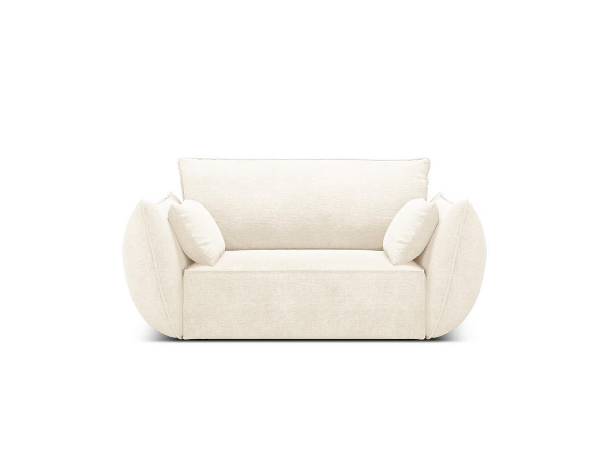 SESSEL Kaelle aus Chenille-Stoff leichtes beige - Creme, Textil (100/85/128cm) - Micadoni