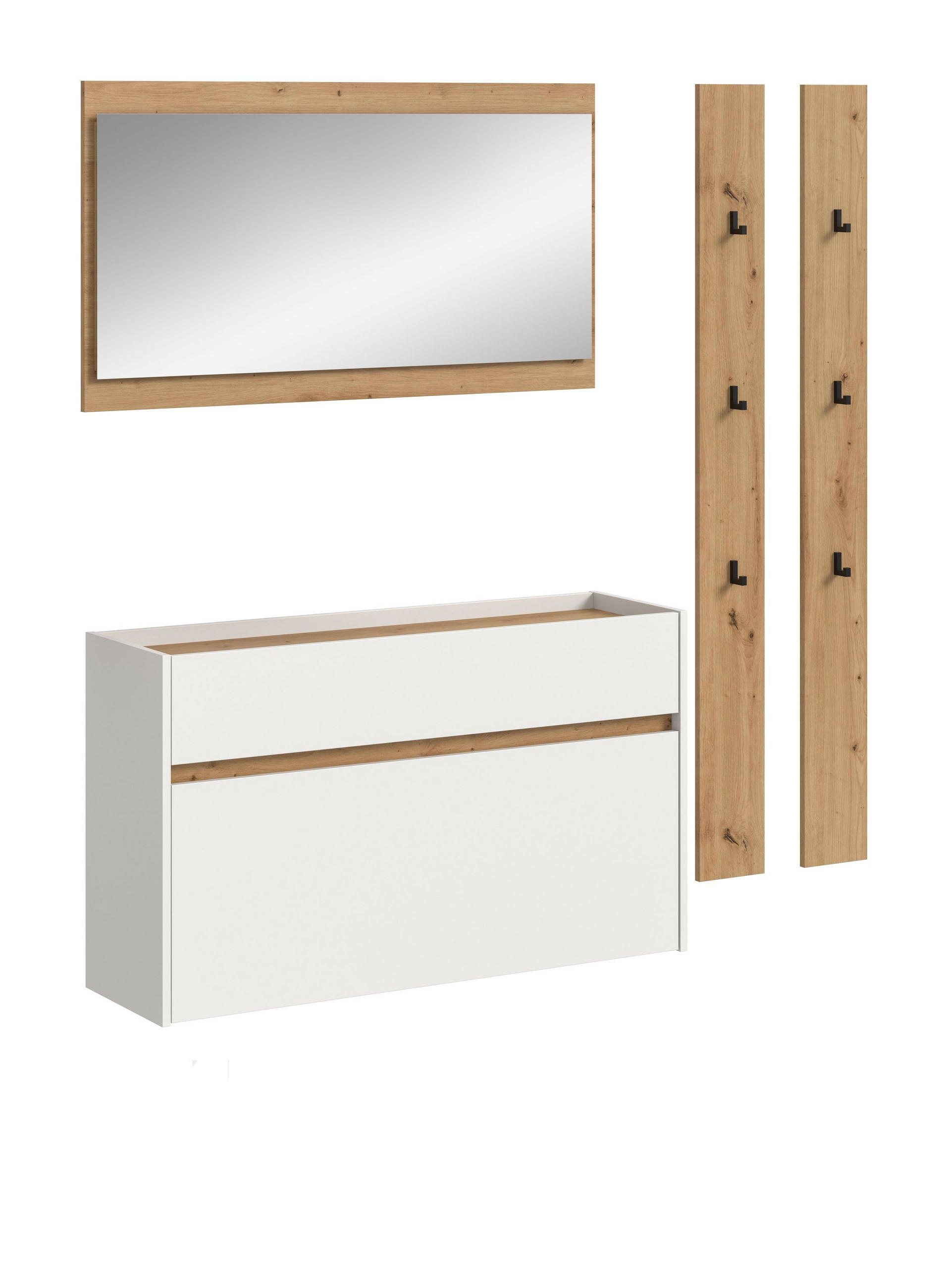 GARDEROBEN-SET DRIVE 4-tlg. (B/H/T: ca. 172/192/32 cm) in Weiß/weiß - Weiß, Holzwerkstoff (172/192/32cm)