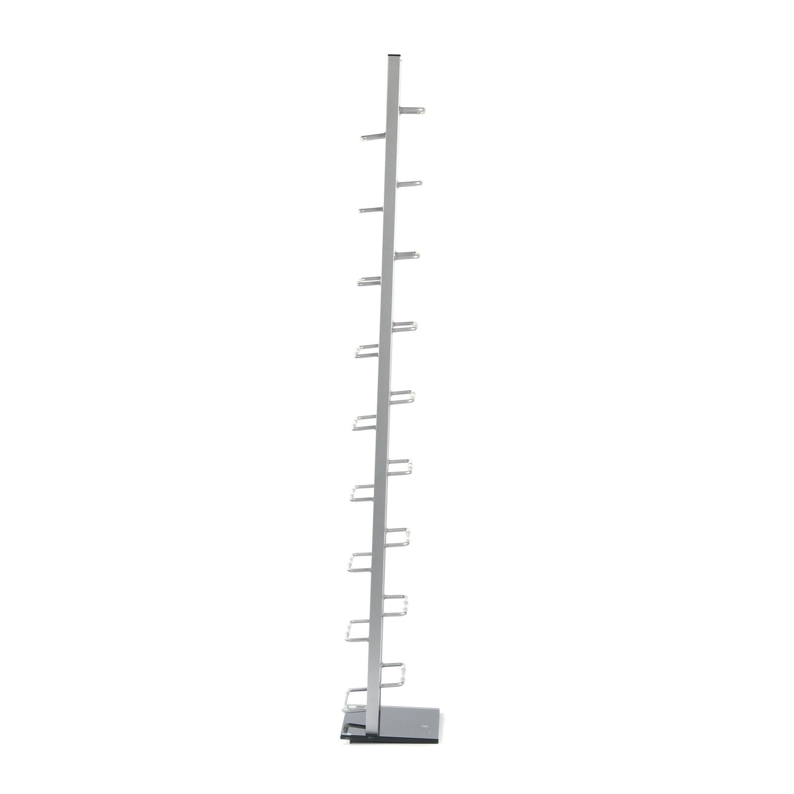 CD STÄNDER LOUNGE TOWER 138 Aluminium / Glas, für 126 CDs silberfarben - Silberfarben, Metall (20/138/12cm) - DESIGN DELIGHTS