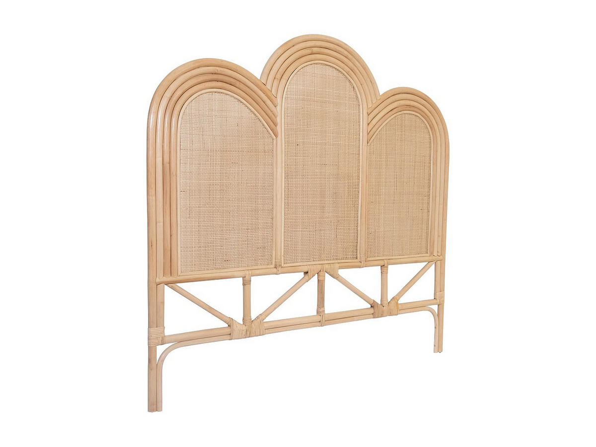 BETTKOPFTEIL - 2 -Sitzer - Rattan - naturfarben hell - JAKOBIA - Naturfarben, Holzwerkstoff (145/135/3.7cm) - Vente-Unique