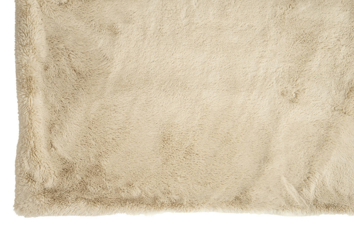 PLAID CUTIE - Plüsch - Hellgrau - 180/130/3 cm - Beige, Textil (130/180cm) - J-Line