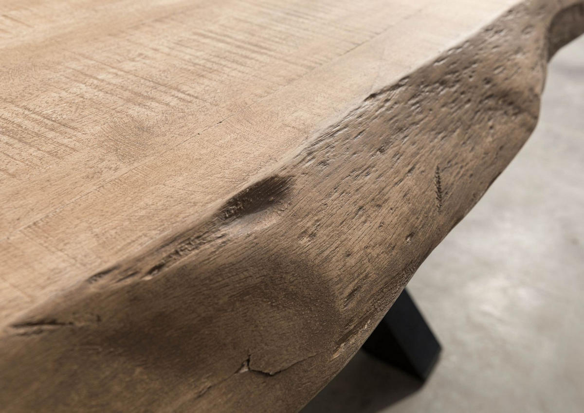 BAUMTISCH Mango 180x90x79 beige lackiert / Mikado-Beine anthrazit matt FREEFORM 5 - Beige/Anthrazit, Holz (180/90/79cm) - Massivmoebel24
