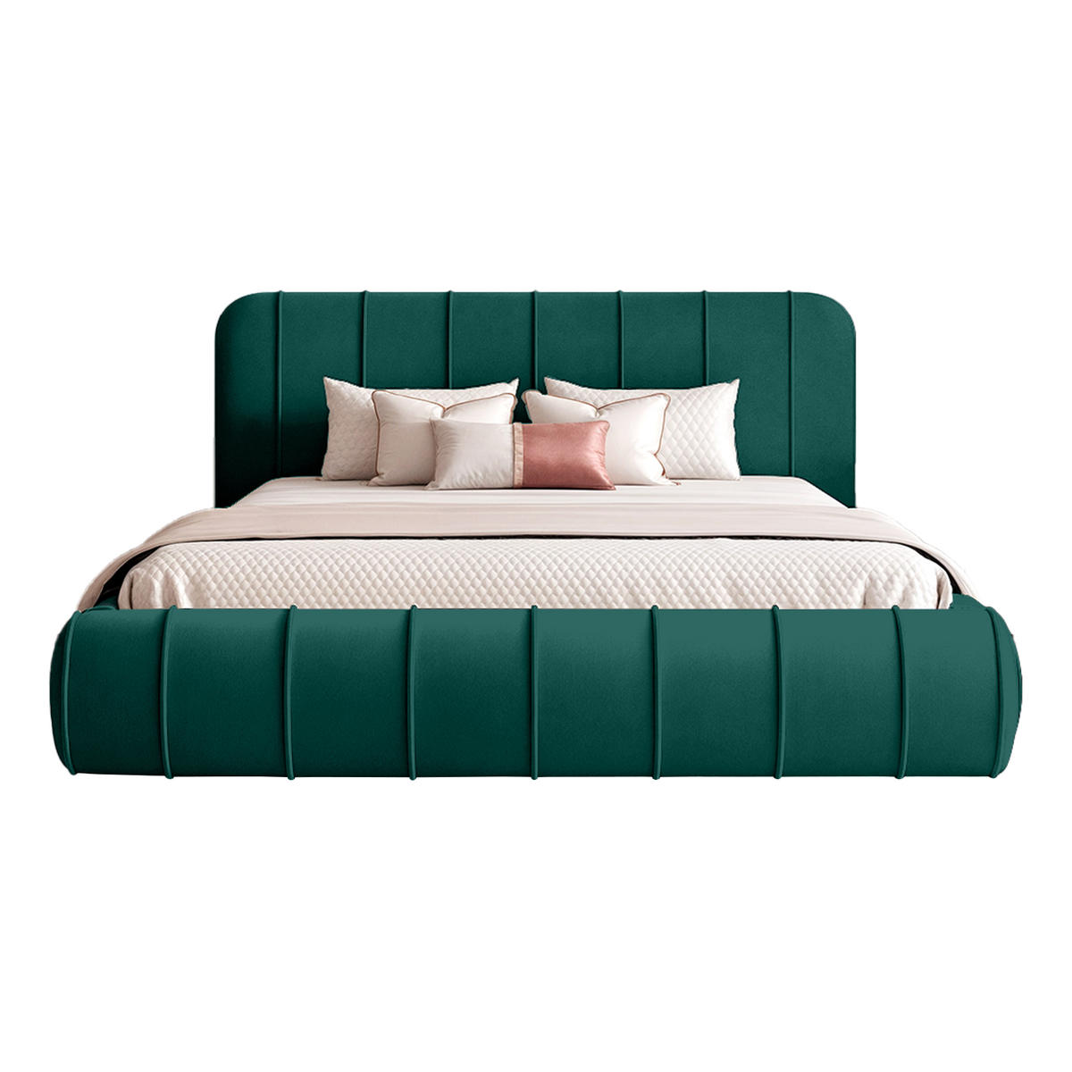 POLSTERBETT TIRO 200x200 cm, Grün - Grün, Textil (200/200cm) - Fedve