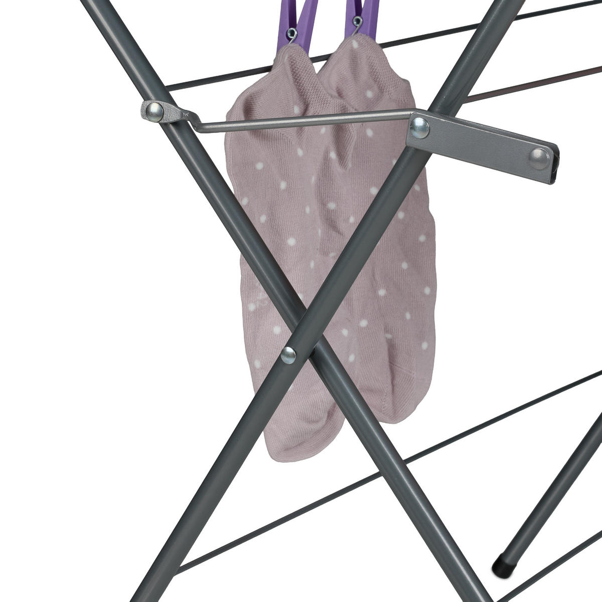 STOJAN na prádlo - sivá, kov/plast (63.5/138/50cm) - Relaxdays