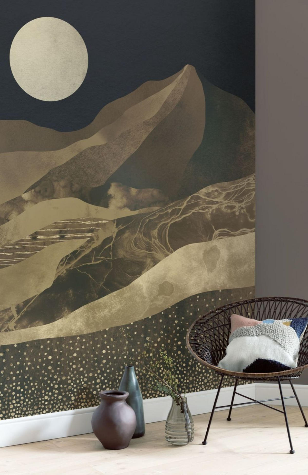FOTOTAPETE Landschaft 200 x 280 cm - Braun, Papier (200/280cm) - Sanders & Sanders