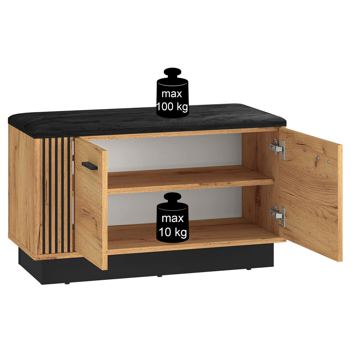 SCHUHSCHRANK Vasco Eiche 80 cm - Eichefarben, Holzwerkstoff (80/49/33.3cm) - Homebook