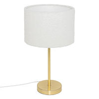 TISCHLEUCHTE Tina 49 cm Bouclé-Lampenschirm - Weiß, Metall (28/28/49cm) - Atmosphera Createur d´interieur