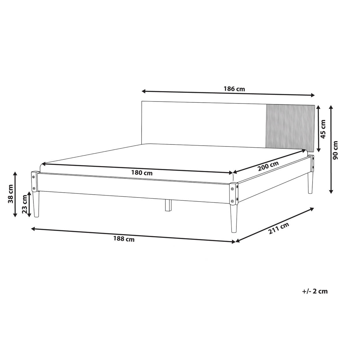 POSTELJA z letvenim dnom 180/200 borov les svetlo rjava Flavignac - svetlo rjava/rjava, les (180/200cm) - Beliani