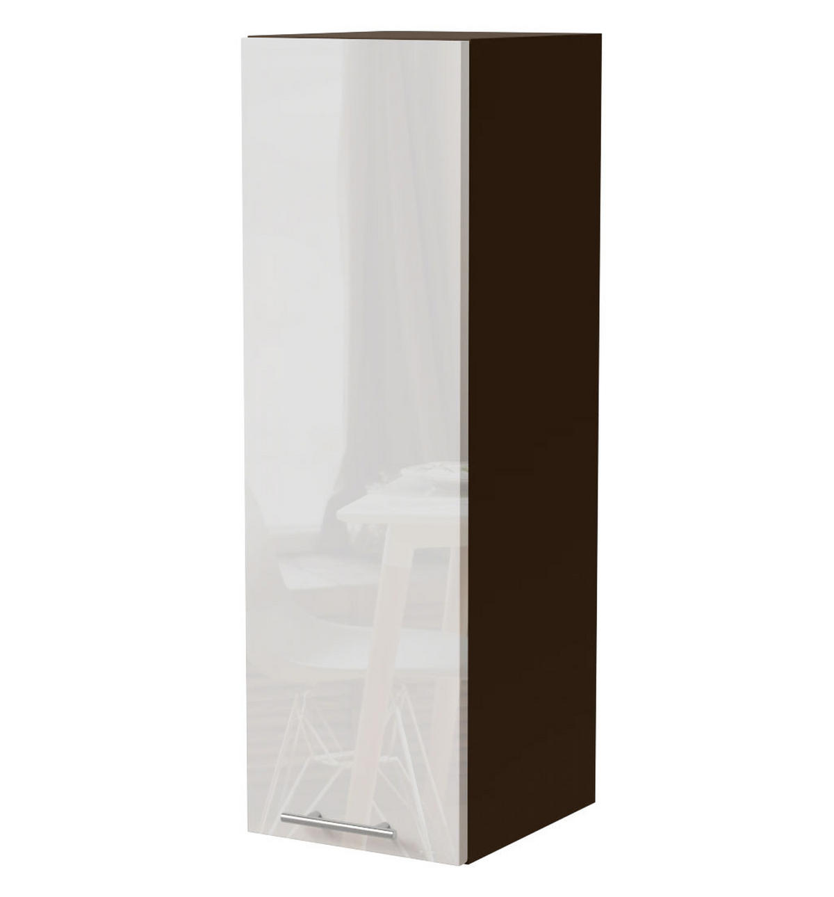 KÜCHENHÄNGESCHRANK W4/30 Essen Weiß Hochglanz / Lava Matt 30 / 32,5 / 96cm - Dunkelgrau/Weiß Hochglanz, Holz/Holzwerkstoff (30/96/32.5cm) - Feldmann-Wohnen