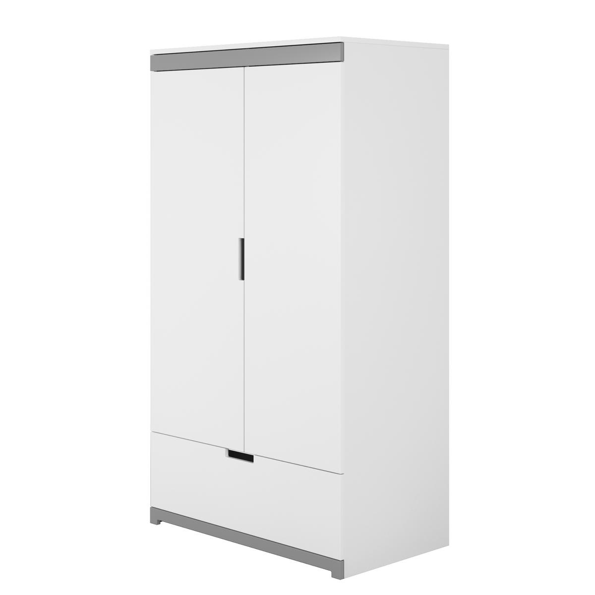KINDERKLEIDERSCHRANK Kubi - Weiß, Holzwerkstoff (57/182/100cm) - RAUMHIRSCH FURNITURE