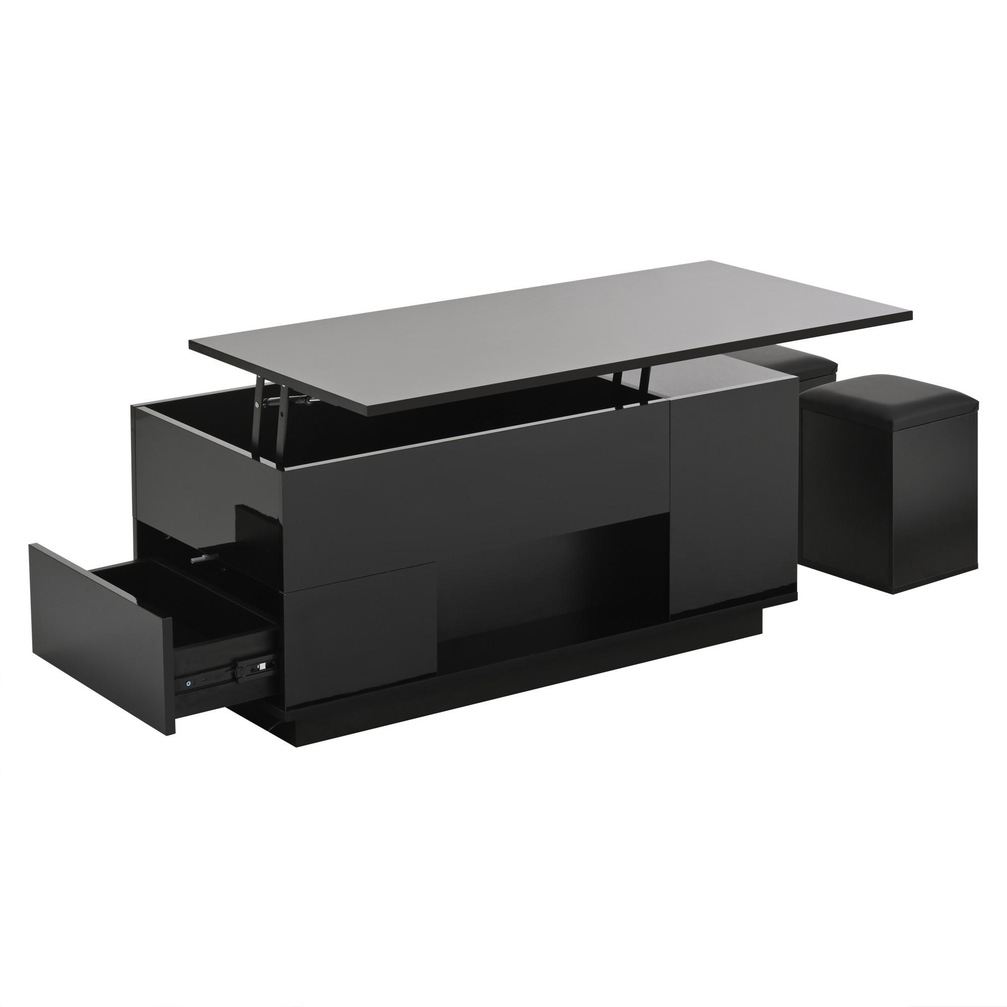 COUCHTISCH Schwarz - Schwarz, Holzwerkstoff (100/50/40cm)