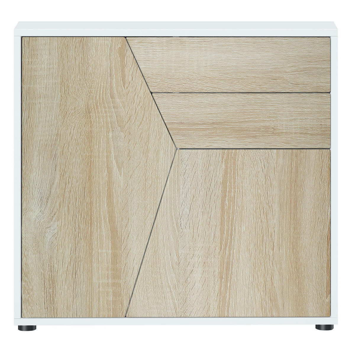 KOMMODE Benny Front in Eiche sägerau - Eiche San Remo, Holzwerkstoff (79/74/36cm) - Vladon