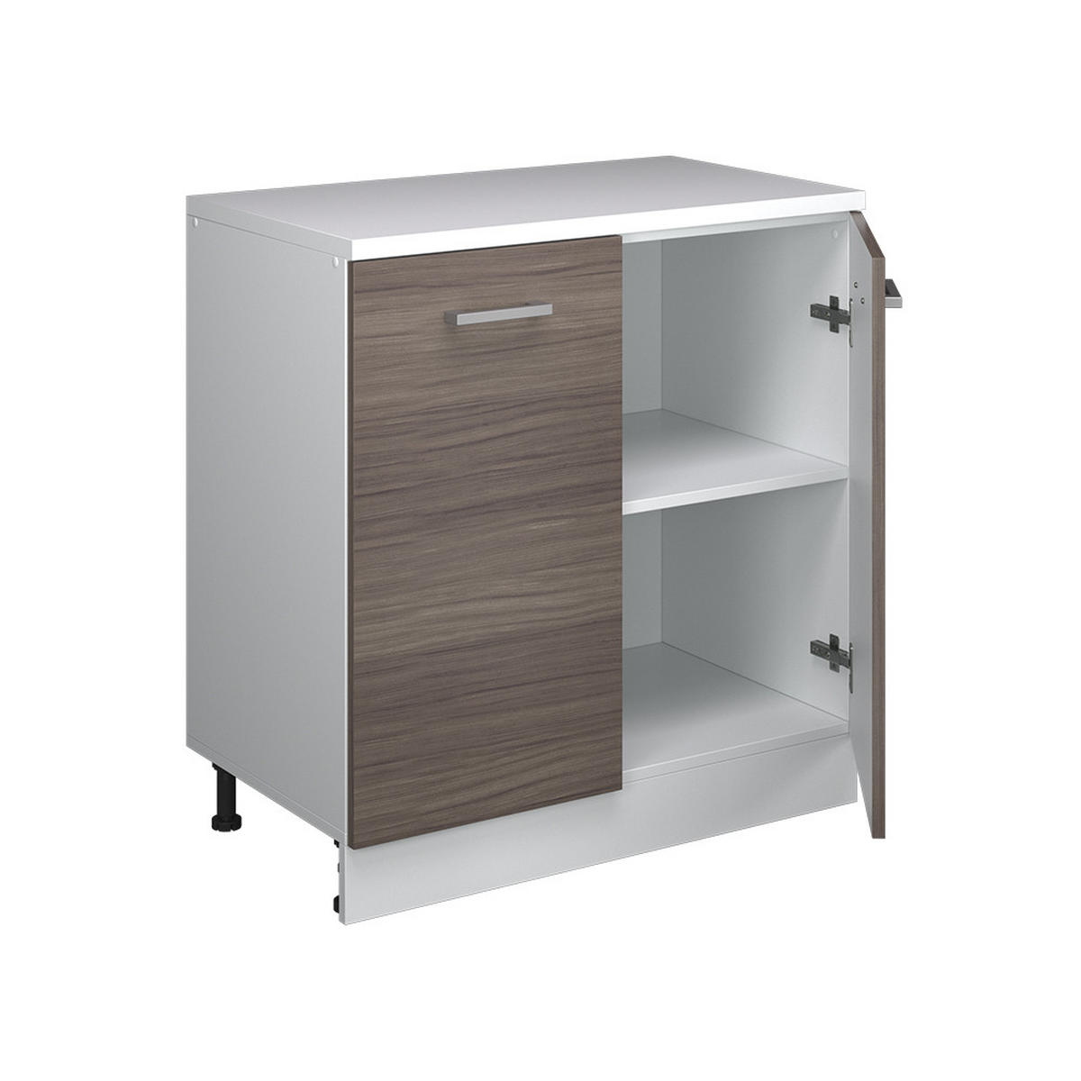KUHINJSKA OMARA ZA POŠEVNE STREHE R-Line, Žlahtna siva, 80 cm brez naklona z 2 vrati - siva/bela, leseni material (80/83.8/46cm) - Vicco