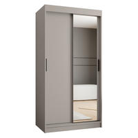 ŠATNÍ skříň s posuvnými dveřmi 200/100/62 2dveřová - černá/kašmírová, dřevo/plast (100/200/62cm)