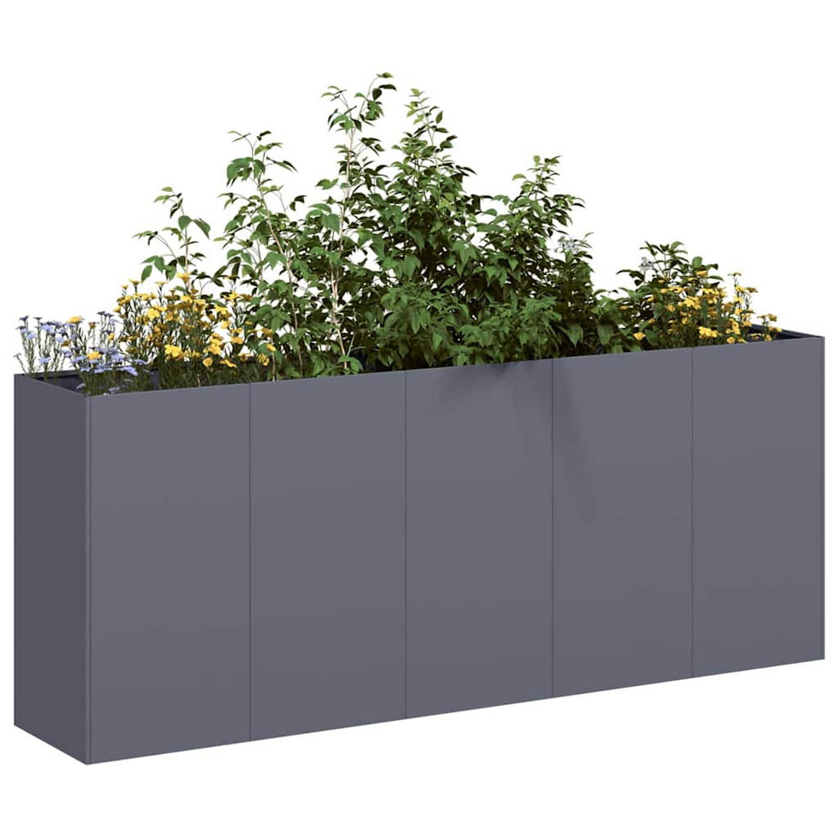 PFLANZKÜBEL Anthrazit 200/40/80 Cm Kaltgewalzter Stahl - Anthrazit, Metall (200/80/40cm) - vidaXL