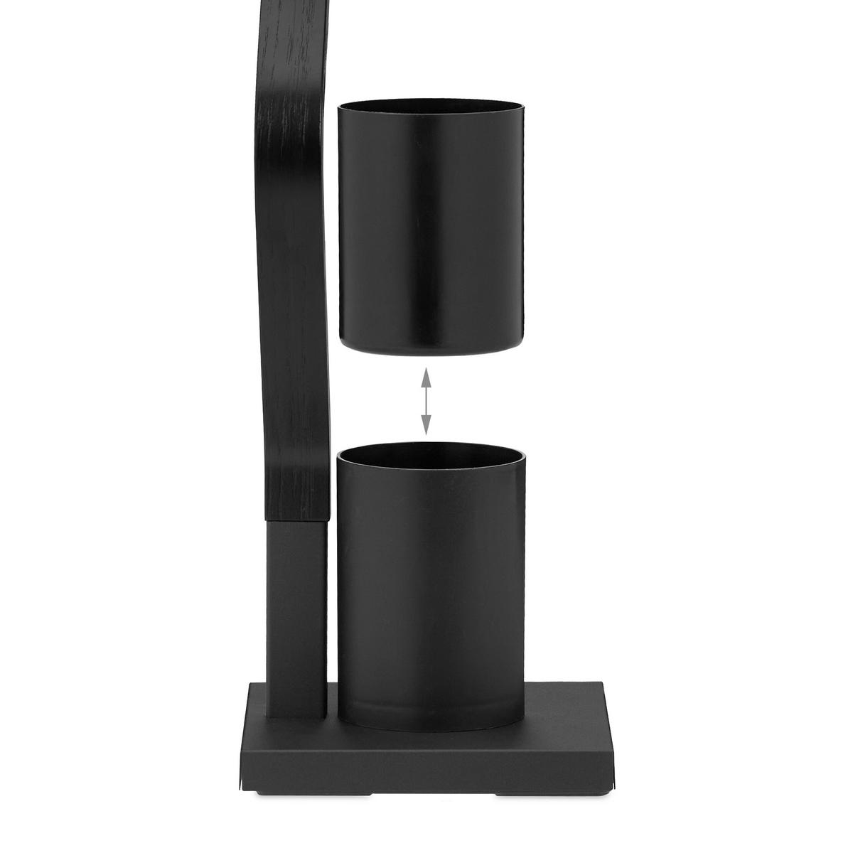 WC-GARNITUR - Schwarz, Holzwerkstoff/Metall (18.5/75/18.5cm) - Relaxdays