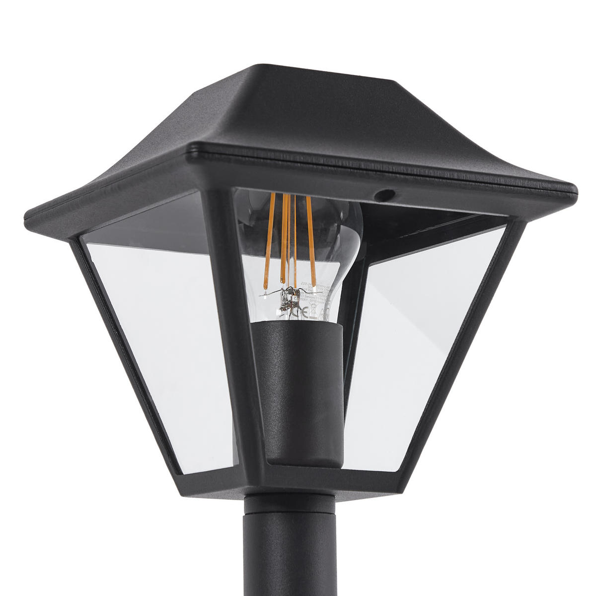 POLLERLEUCHTE Schwarz Gosaba - Schwarz, Metall (18/18/94cm) - Beliani