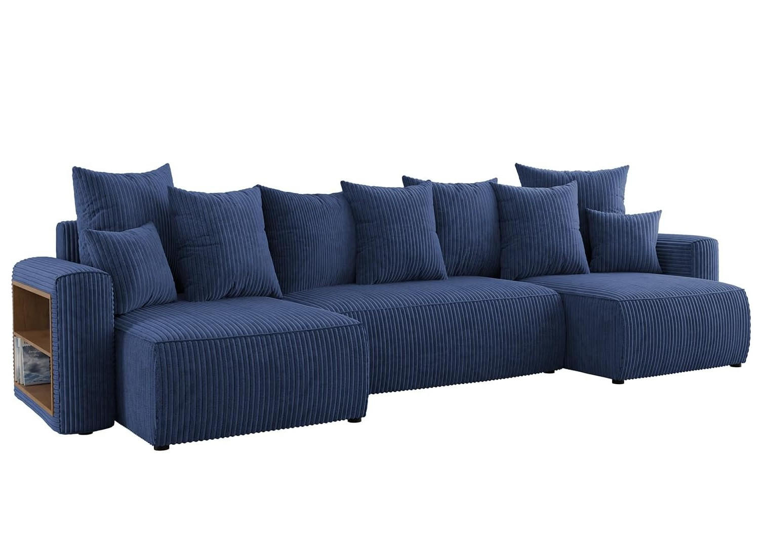 ECKSOFA SOLARIS U - Blau, Holzwerkstoff (312/142cm) - Meblini