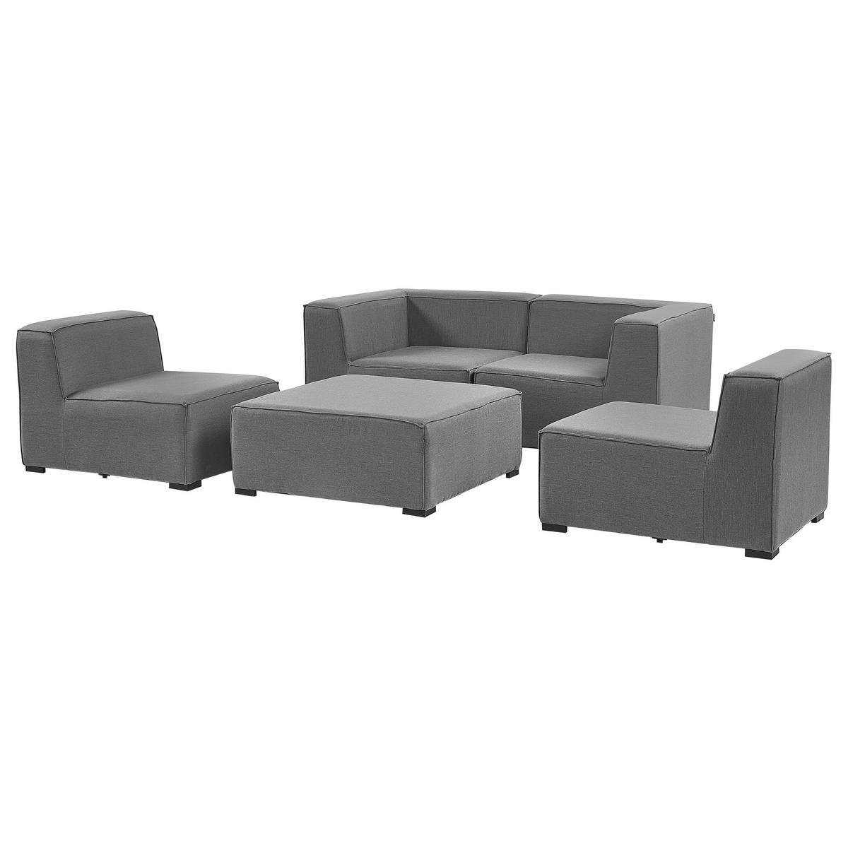 LOUNGE SET 4-Sitzer grau modular Arezzo - Grau, Textil - Beliani