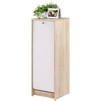 AKTENSCHRANK mit Rolladentür 38,5/35/104cm - Eichefarben/Weiß, Holzwerkstoff (35/104/38.5cm) - Simmob