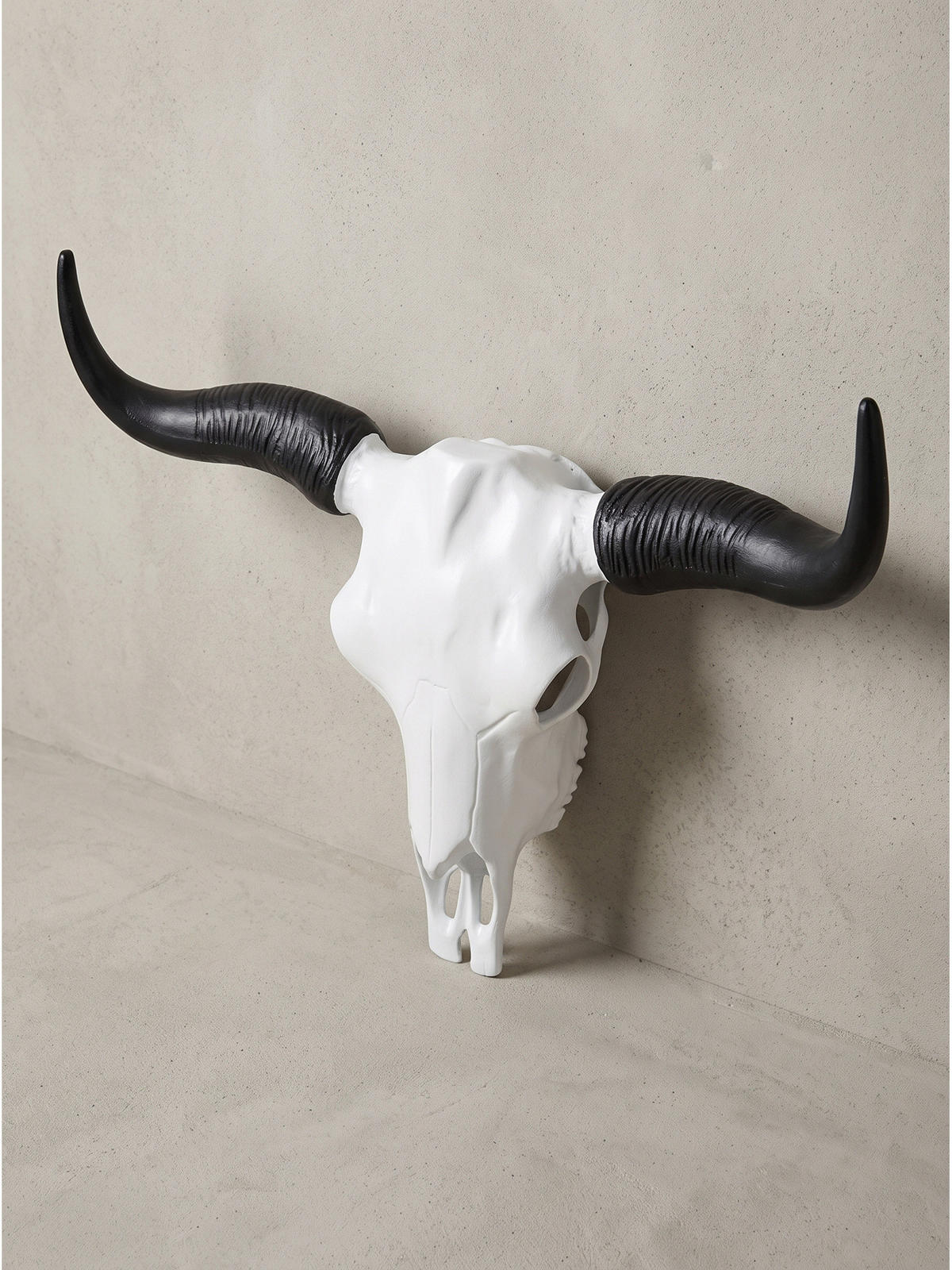 GEWEIH NAAB, Aluminium, Weiß-Schwarz, 55,5 x 14 x 40 cm - Weiß, Metall (55.5/40/14cm) - KADIMA DESIGN