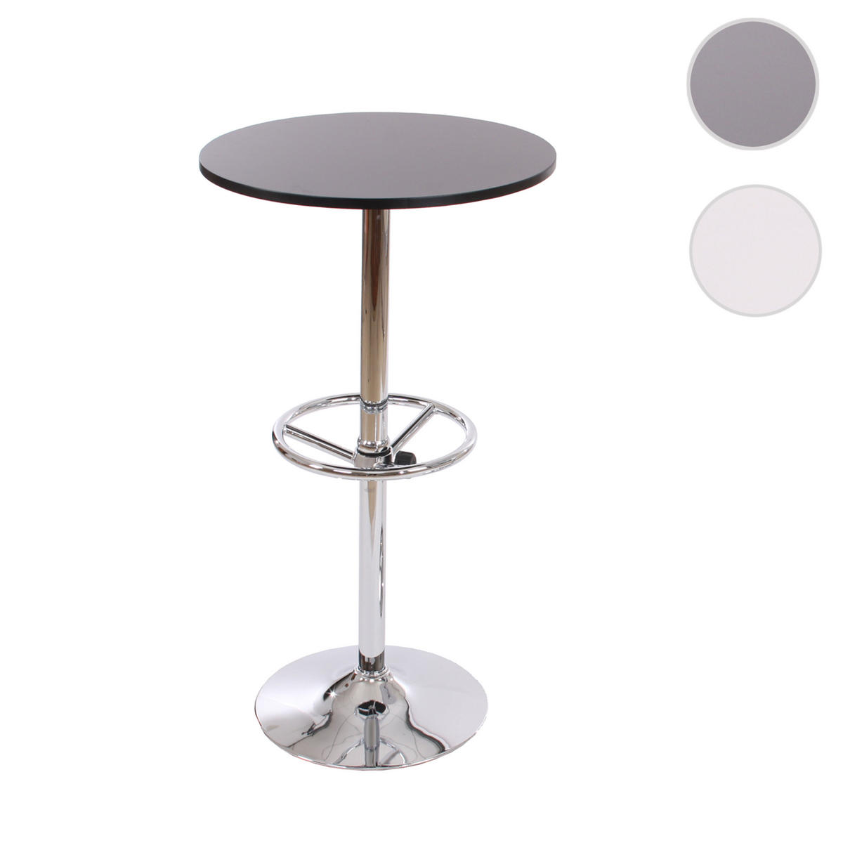 STEHTISCH FUßABLAGE rund Schwarz - Schwarz, Metall (60/60/109cm) - MCW