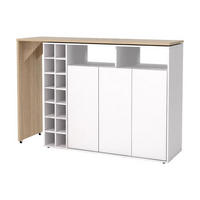 BARTISCH drehbar mit Stauraum - Weiß & Holzfarben - VINALO - Naturfarben, Holz (39.5/94.3/213.4cm) - Vente-Unique