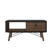 COUCHTISCH wallnuss Dekor - Schwarz, Holzwerkstoff (48/102/50cm) - ebuy24