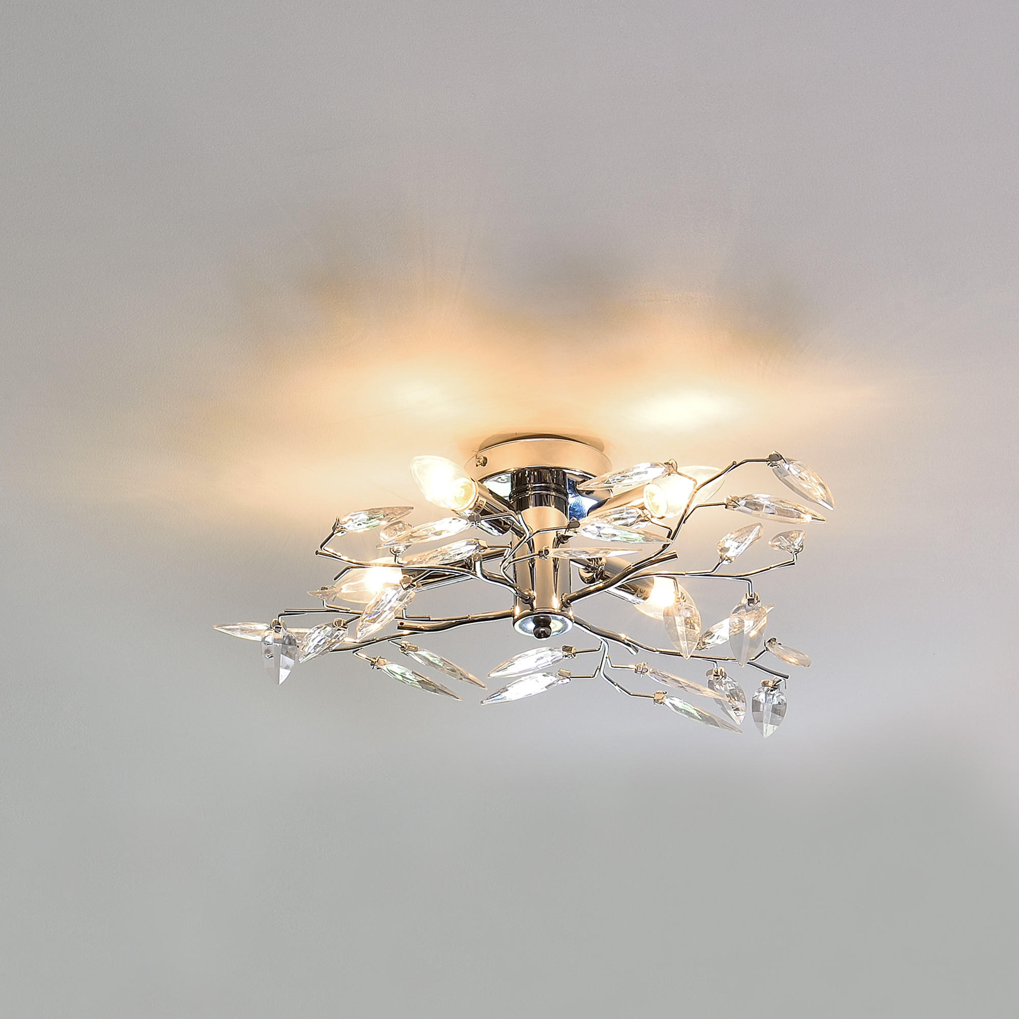 DECKENLEUCHTE Kira - Chromfarben/Silberfarben, Metall (47.5/47.5/15cm) - lux.pro