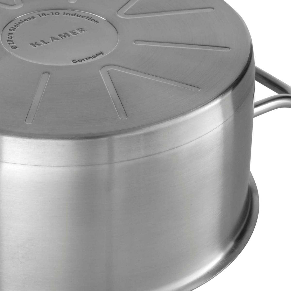 KOCHTOPFSET 4-teilig Edelstahl - Edelstahlfarben, Metall - KLAMER