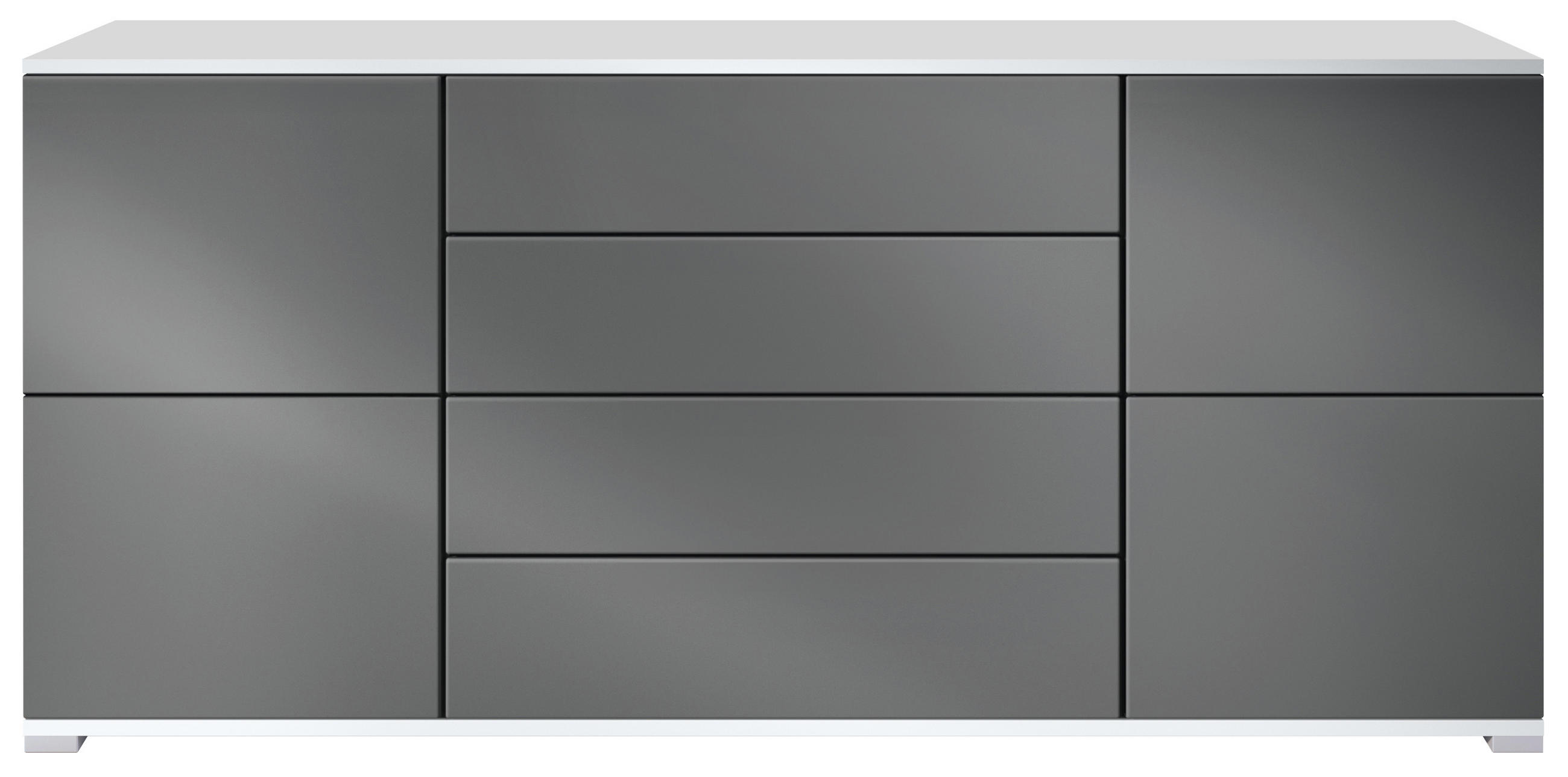 SIDEBOARD Rova Graphit Seidenmatt - Graphitfarben, Holzwerkstoff (166.5/75.5/35cm) - Vladon