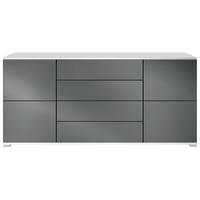 SIDEBOARD Rova Graphit Seidenmatt - Graphitfarben, Holzwerkstoff (166.5/75.5/35cm) - Vladon