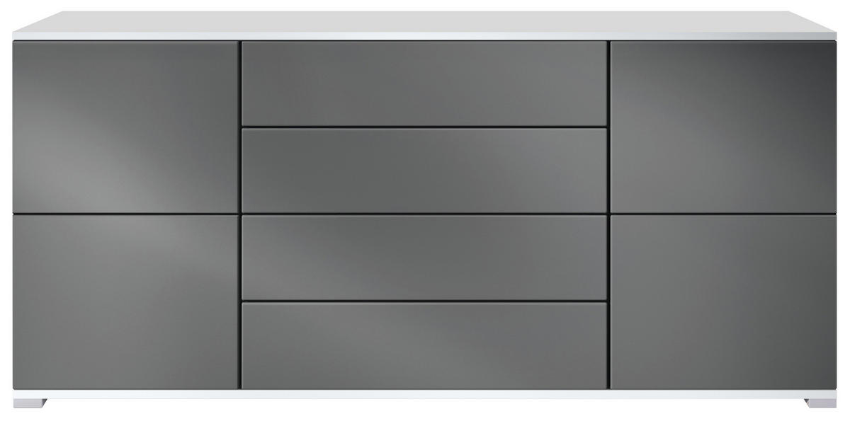 SIDEBOARD Rova Graphit Seidenmatt - Graphitfarben, Holzwerkstoff (166.5/75.5/35cm) - Vladon