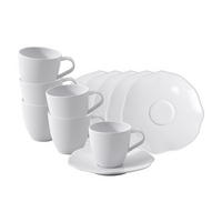 ESPRESSOTASSEN MIT UNTERTASSEN Pura weiß 50 ml 6er Set - Weiß, Keramik (0.05L) - Villeroy & Boch
