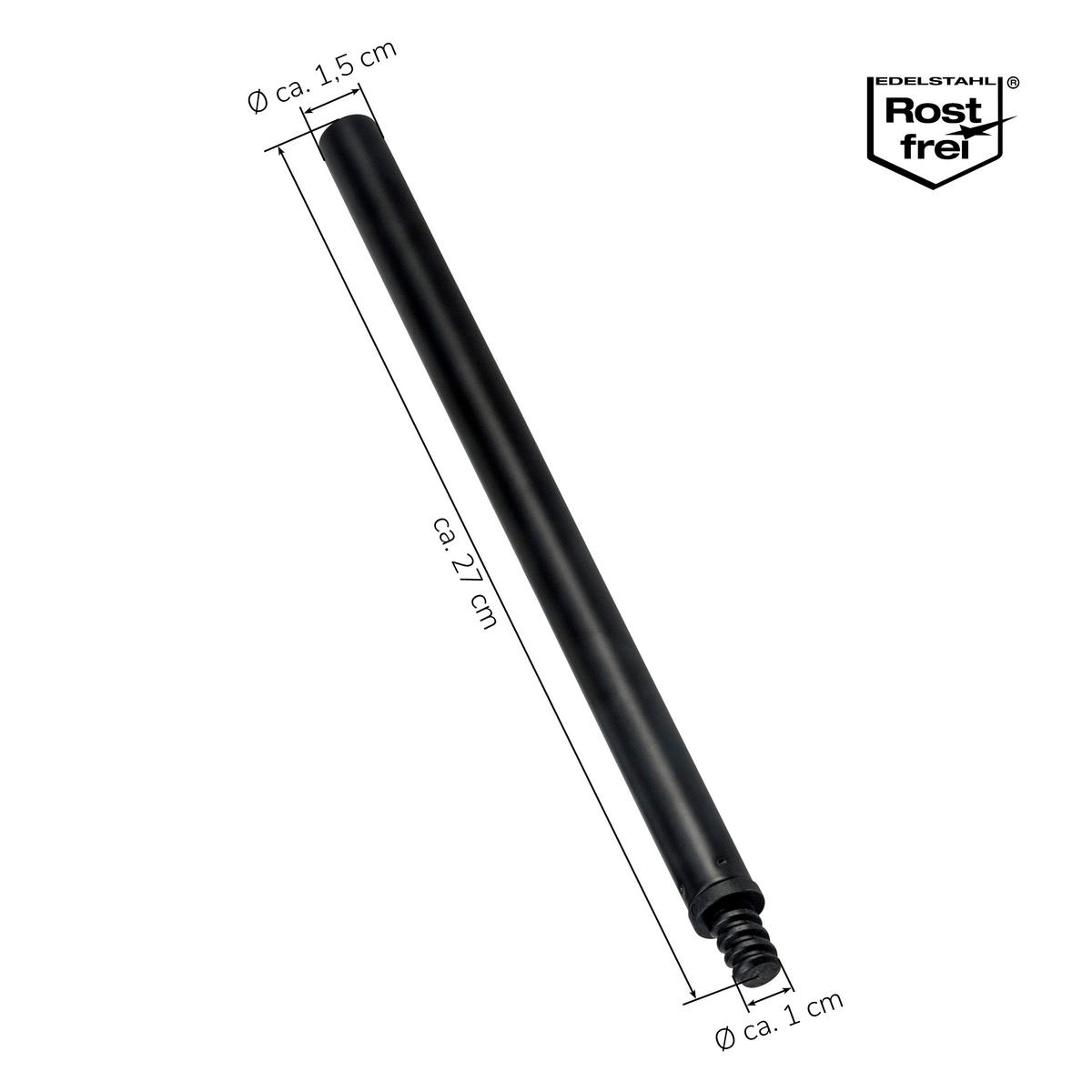 ERSATZBÜRSTENGRIFF PIAZZA BLACK, Edelstahl, schwarz - Schwarz, Metall (1.5/27cm) - bremermann
