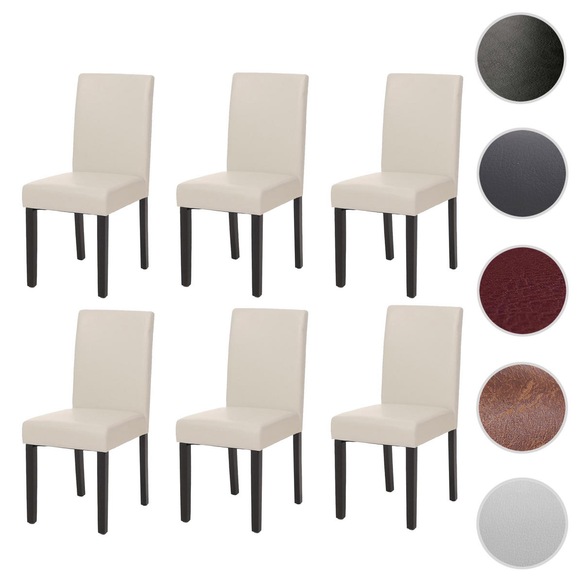 ESSZIMMERSTUHL Hochganz Reinweiß 6er-Set - Weiß Hochglanz, Textil (43/90/56cm) - MCW