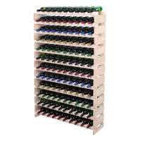 WEINREGAL VINOTECA FLEX PRO HxBxT 163x103x28cm 120 Flaschen auf 12 Ebenen Natur unbehandelt - Naturfarben, Holz (103/163/28cm) - PROREGAL