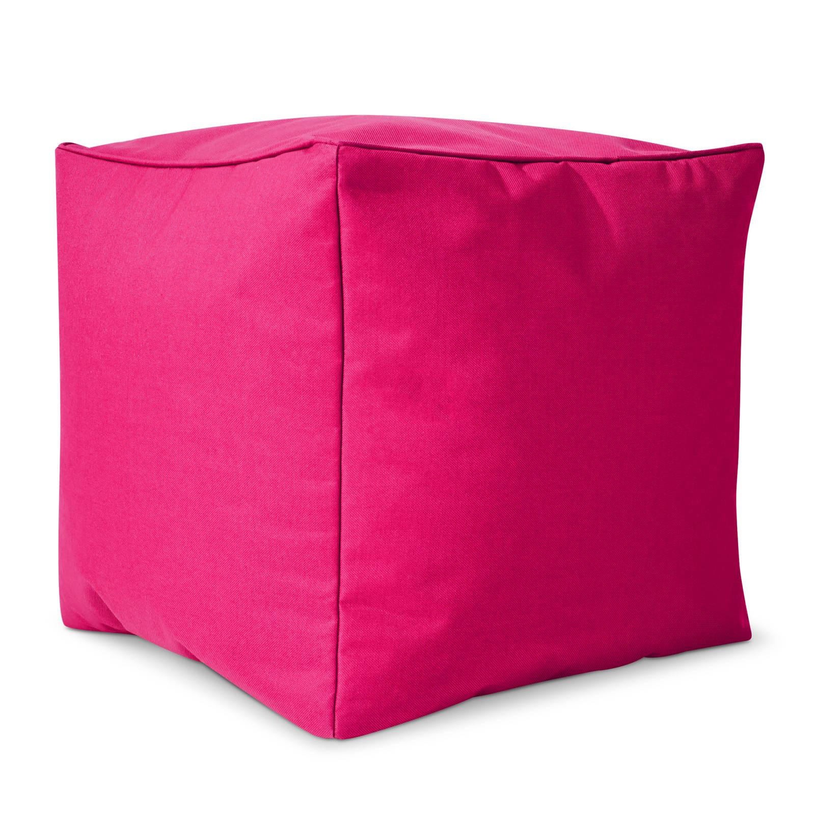 SITZSACK-HOCKER Pouf "Cube" 40x40x40cm - Pink, Textil (40/40/40cm) - Green Bean