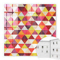 SCHLÜSSELBOX Weiß 30x30 cm – Türöffnung nach rechts - Bunte Muster - Rot, Metall (30/30/5cm) - TULUP