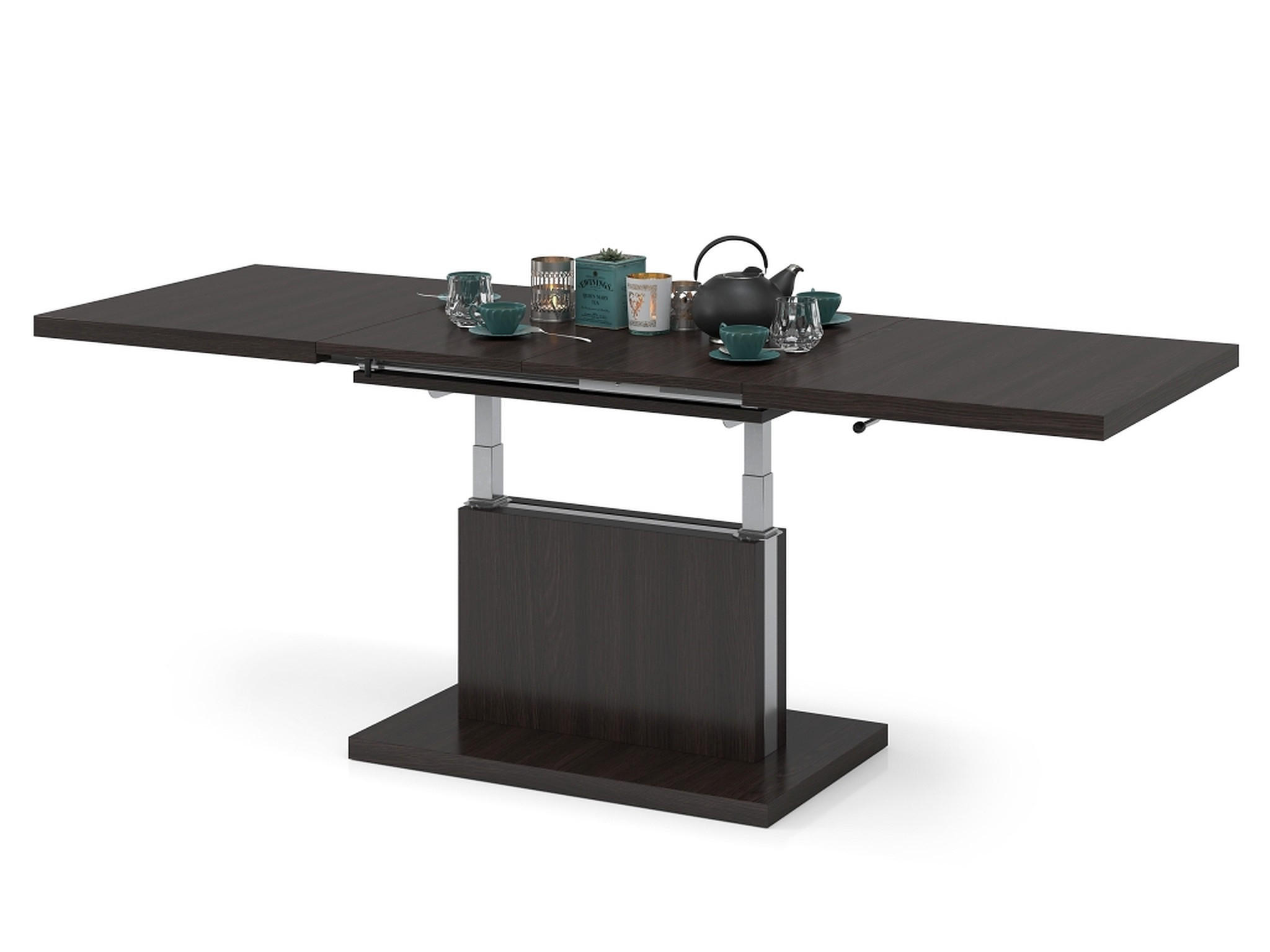 COUCHTISCH rechteckig Walnuss Wenge ausziehbar höhenverstellbar - Wengefarben, Holzwerkstoff (80/120/56cm) - designimpex