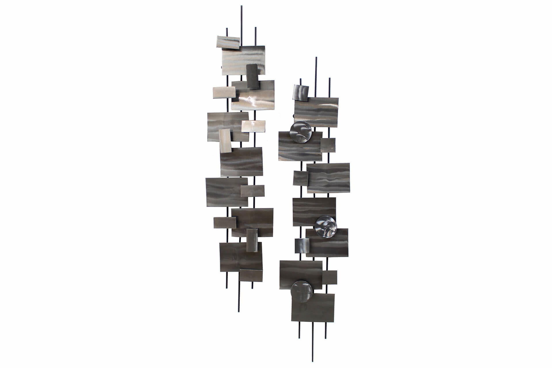 KUNSTLOFT KOVOVÁ NÁSTĚNNÁ DEKORACE STŘÍBRNÁ, 26/107 CM