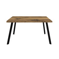 ESSZIMMERTISCH rechteckig Ediva 1 140 x 90 x 75 Esstisch Schwarz/Plankeneiche - Naturfarben, Metall (140/90/75cm) - 58aufmkessel