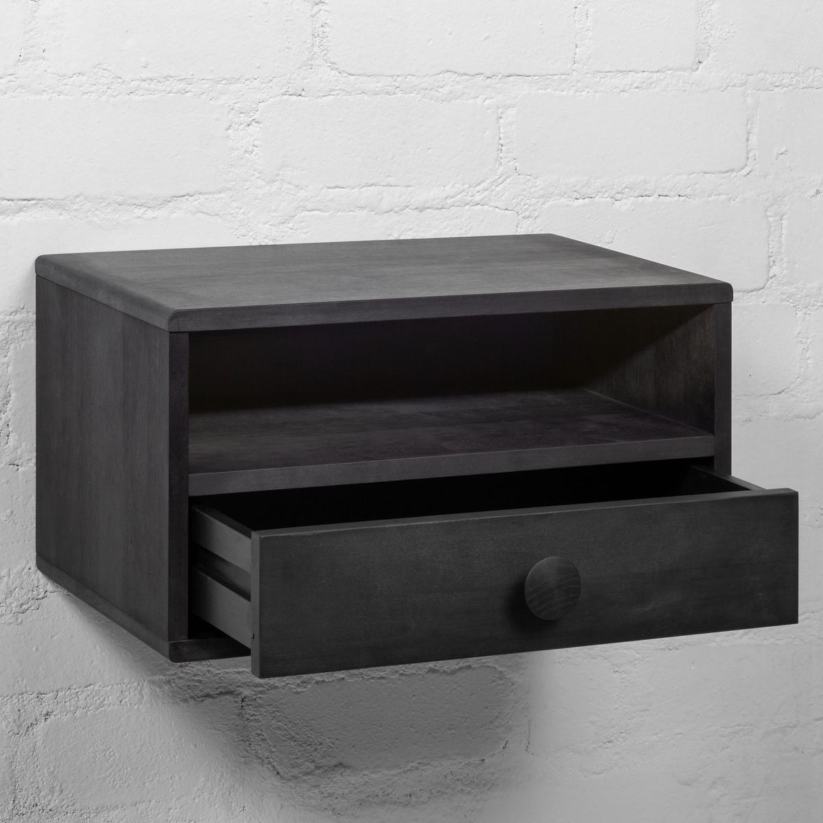 NACHTTISCH Hope, schwarze Birke, 31,5/50/27 cm - Schwarz, Holz (50/27/31.5cm) - WOODEK