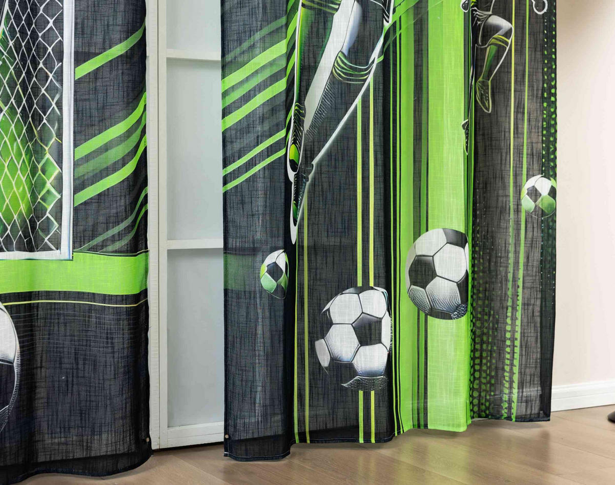 VORHANG SEOUL HxB 245x140 cm Fußballer - Hellgrün, Textil (140/245cm) - Gardinenbox